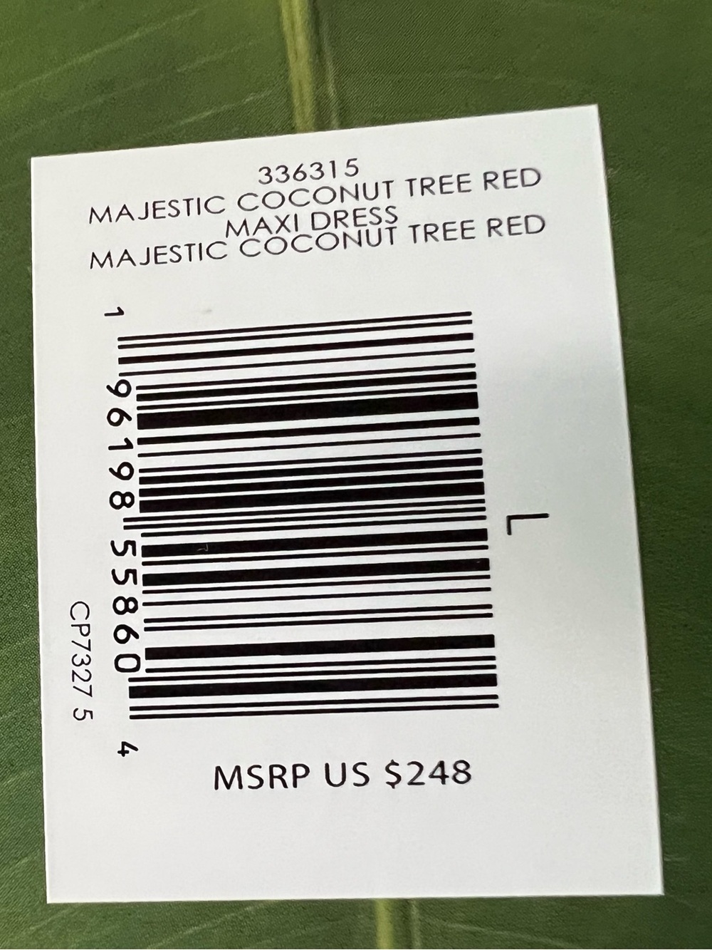 NWT Farm Rio Red Linen Blend Majestic Coconut Tree Maxi Dress Tropical Sz L - Picture 12 of 16